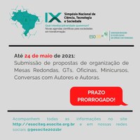 PRORROGAÇÃO DE INSCRIÇÕES PARA IX ESOCITE